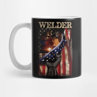 Welder American Flag Patriotic Mug